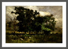 Edward Mitchell Bannister Print, Tree Landscape (1877) — dark grey frame