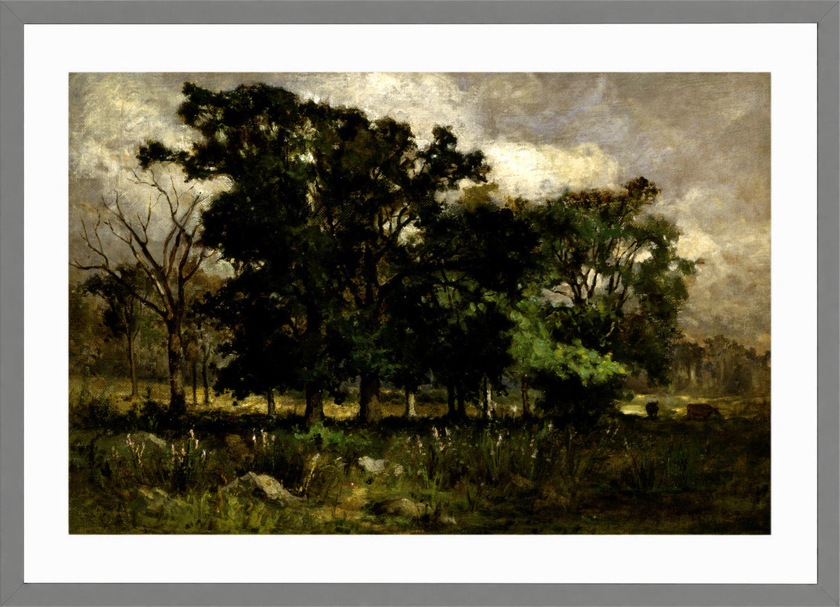 Edward Mitchell Bannister Print, Tree Landscape (1877) — light grey frame