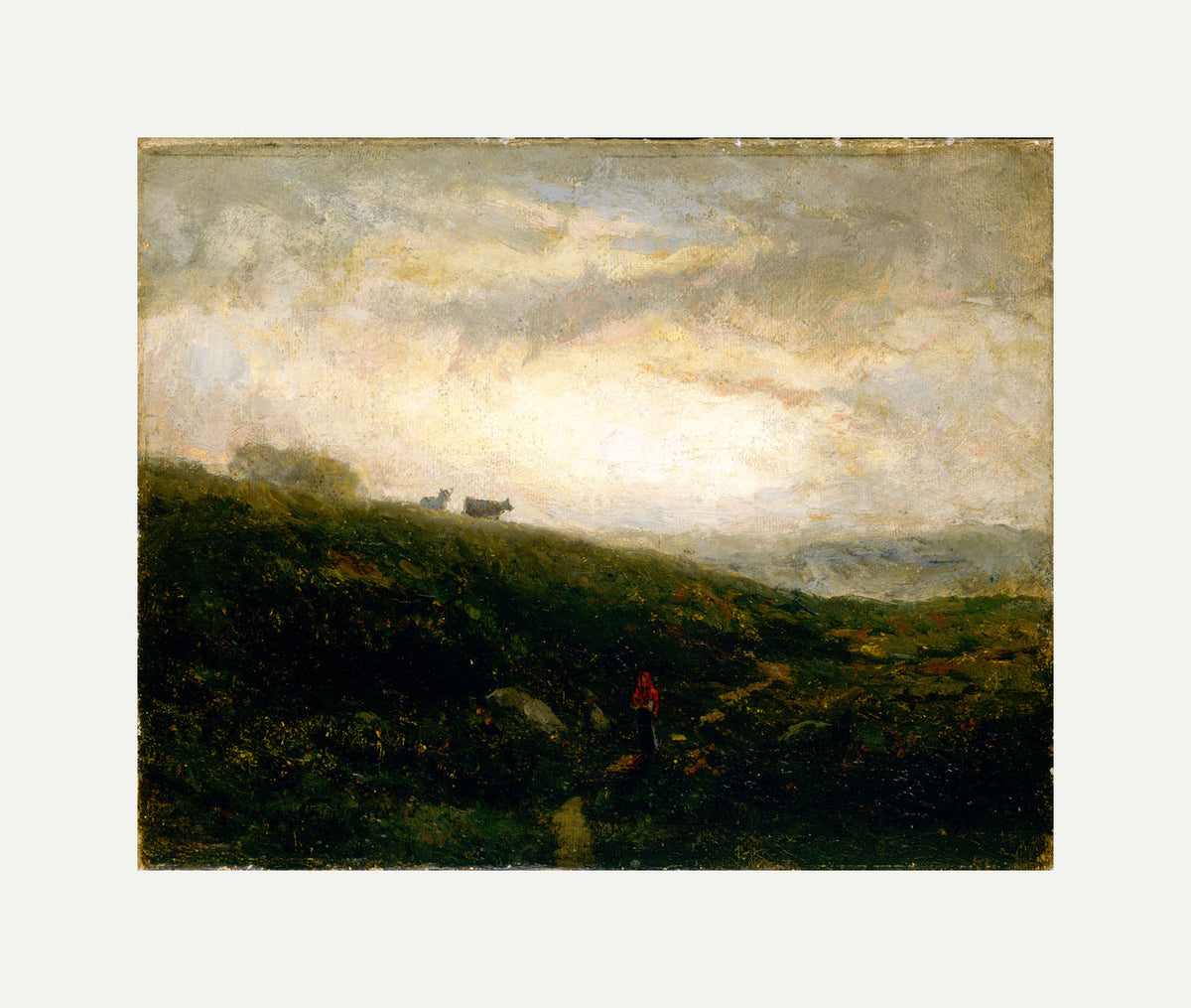 Edward Mitchell Bannister Print, Untitled (Cows Descending a Hillside) (1881) — rolled canvas