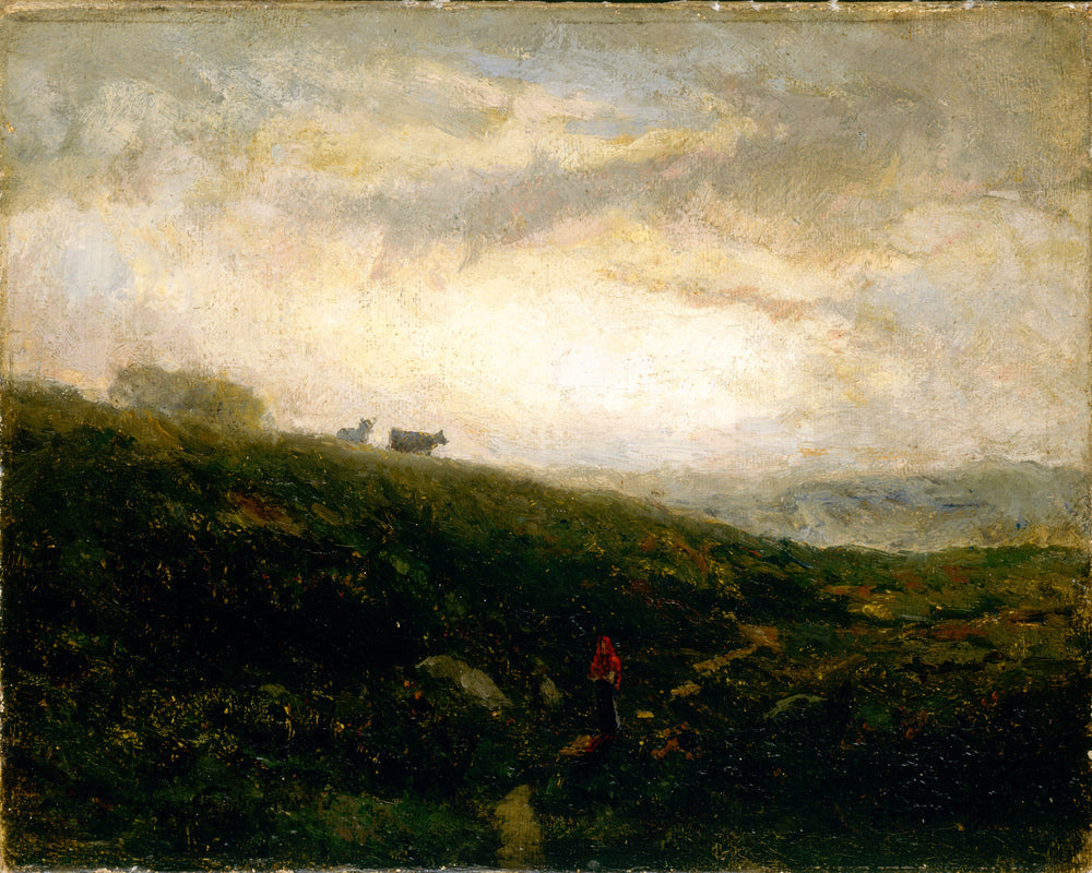Edward Mitchell Bannister Print, Untitled (Cows Descending a Hillside) (1881) — unframed