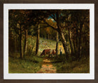 Edward Mitchell Bannister Print, Untitled (Cows on a Forest Path) (1883) — brown frame