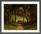 Edward Mitchell Bannister Print, Untitled (Cows on a Forest Path) (1883) — dark grey frame