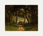 Edward Mitchell Bannister Print, Untitled (Cows on a Forest Path) (1883) — rolled canvas