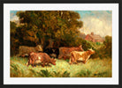 Edward Mitchell Bannister Print, Untitled (Five Cows in Pasture) (1894) — black frame