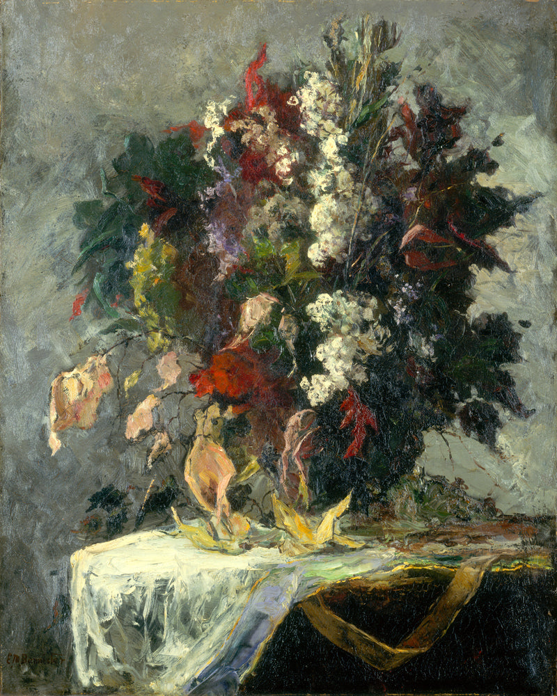 Edward Mitchell Bannister Print, Untitled (Floral Still Life) — unframed