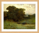 Edward Mitchell Bannister Print, Untitled (Forest Bridge and Cows) (1897) — oak frame