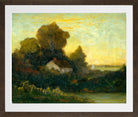 Edward Mitchell Bannister Print, Untitled (House in Woods near a Lake) (1895) — brown frame