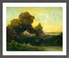 Edward Mitchell Bannister Print, Untitled (House in Woods near a Lake) (1895) — dark grey frame
