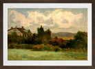 Edward Mitchell Bannister Print, Untitled (Houses and Trees) (1898) — brown frame