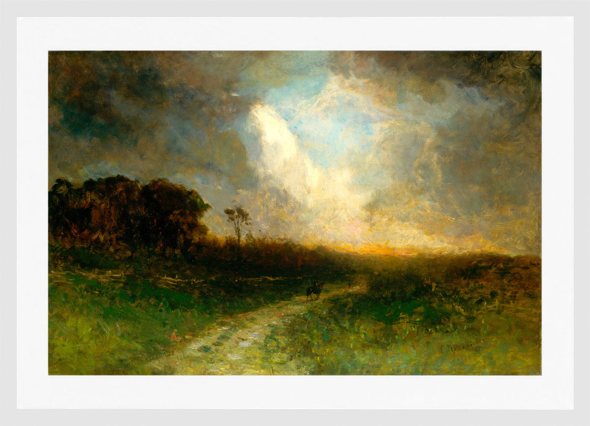 Edward Mitchell Bannister Print, Untitled (Landscape with a Rider) (1884) — white frame