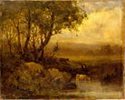 Edward Mitchell Bannister Print, Untitled (Riverbank with Three Cows) — unframed