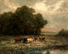 Edward Mitchell Bannister Print, Untitled (Landscape with Cattle Grazing) (1897) — unframed