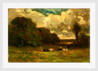 Edward Mitchell Bannister Print, Untitled (Cows and Trees) (1881) — white frame