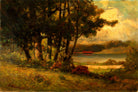 Edward Mitchell Bannister Print, Untitled (Cows Grazing near a River) — unframed
