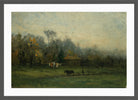 Edward Mitchell Bannister Print, Untitled (Man Ploughing Fields) — dark grey frame