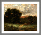 Edward Mitchell Bannister Print, Untitled (Meadow and Trees) — light grey frame