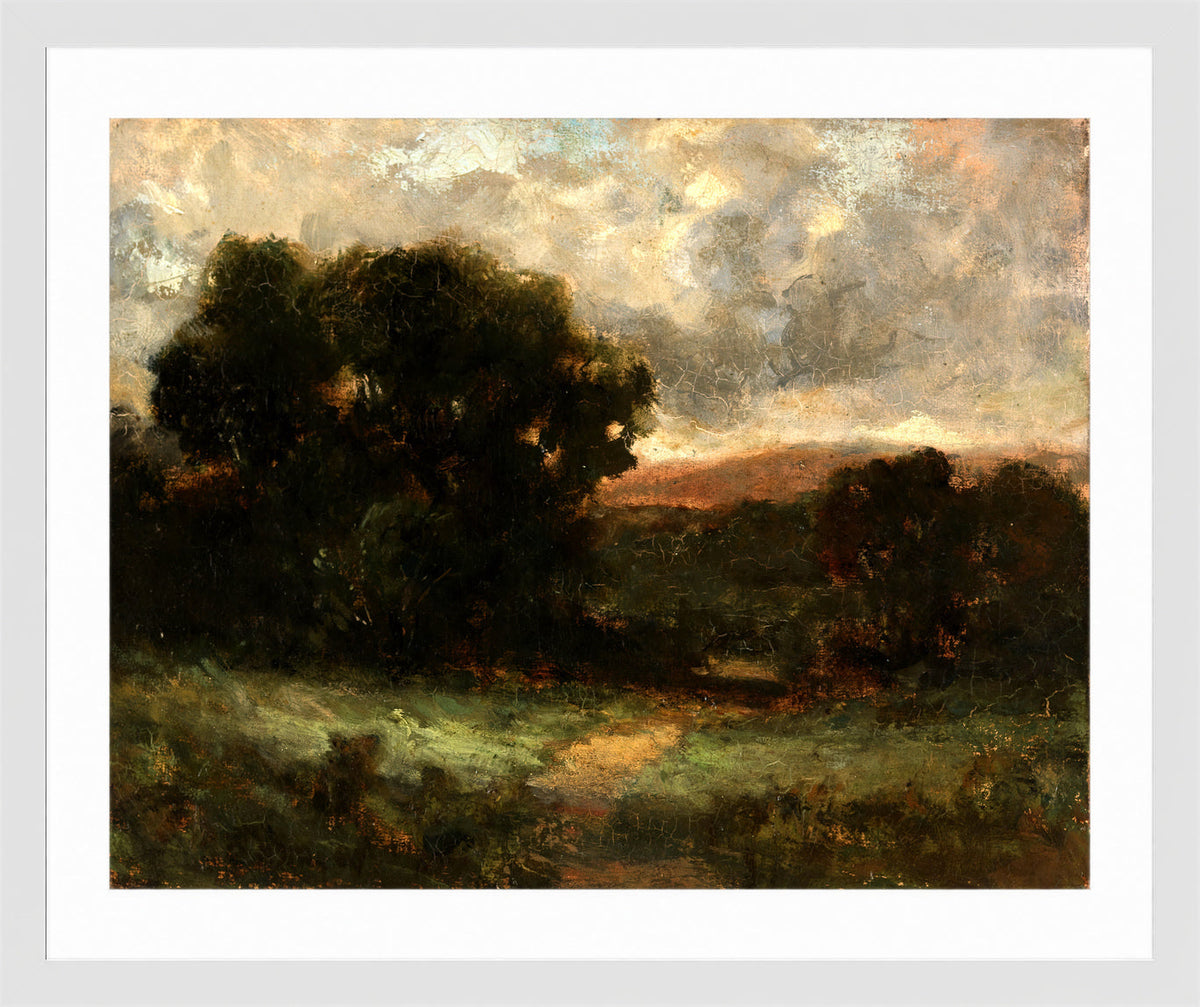 Edward Mitchell Bannister Print, Untitled (Meadow and Trees) — white frame
