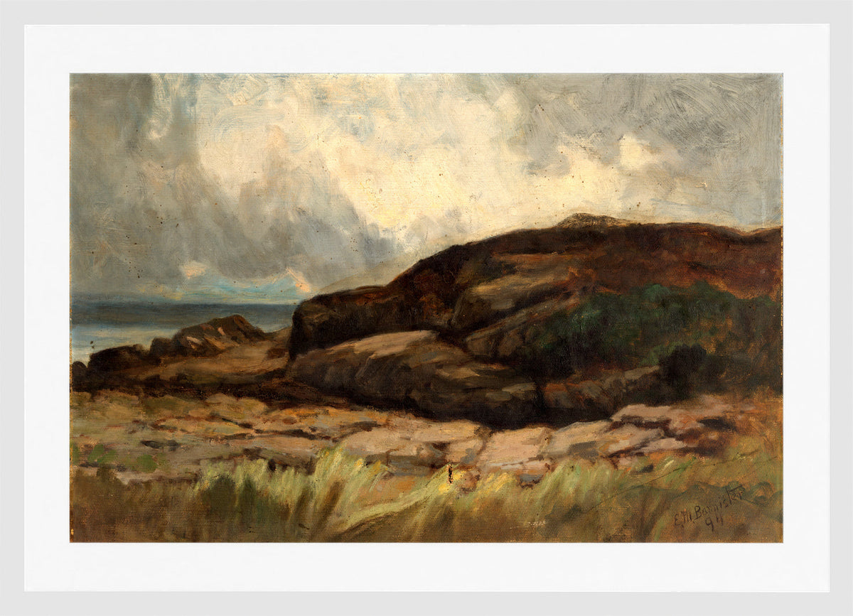 Edward Mitchell Bannister Print, Untitled (Landscape with Rocks) (1894) — white frame