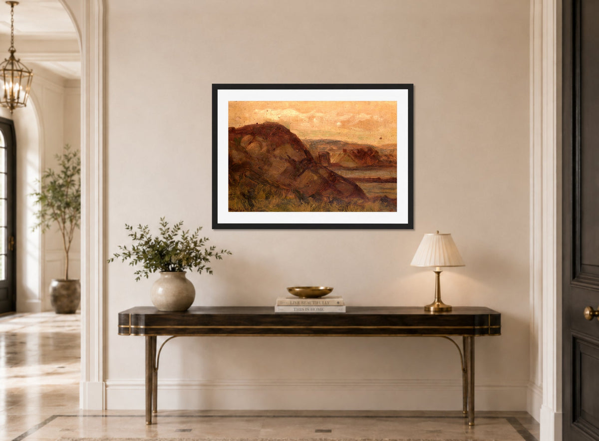 Edward Mitchell Bannister Print, Untitled (Landscape with Rocks) (1898) — hallway