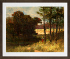 Edward Mitchell Bannister Print, Untitled (Trees and Woman) (1894) — brown frame
