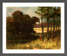 Edward Mitchell Bannister Print, Untitled (Trees and Woman) (1894) — dark grey frame