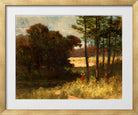 Edward Mitchell Bannister Print, Untitled (Trees and Woman) (1894) — gold frame