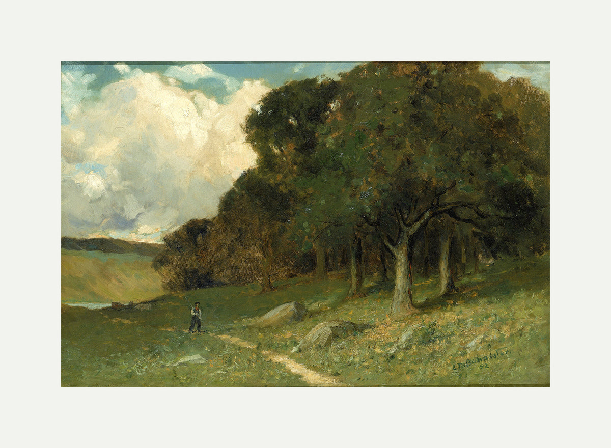 Edward Mitchell Bannister Print, Untitled (Man on a Woodland Path) (1882) — rolled canvas