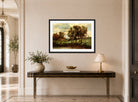 Edward Mitchell Bannister Print, Untitled (Man and Cows near a Pond) — hallway