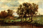 Edward Mitchell Bannister Print, Untitled (Man and Cows near a Pond) — unframed