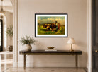 Edward Mitchell Bannister Print, Untitled (Man with Two Oxen) (1869) — hallway