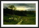 Edward Mitchell Bannister Print, Woman Walking down Path (1882) — black frame