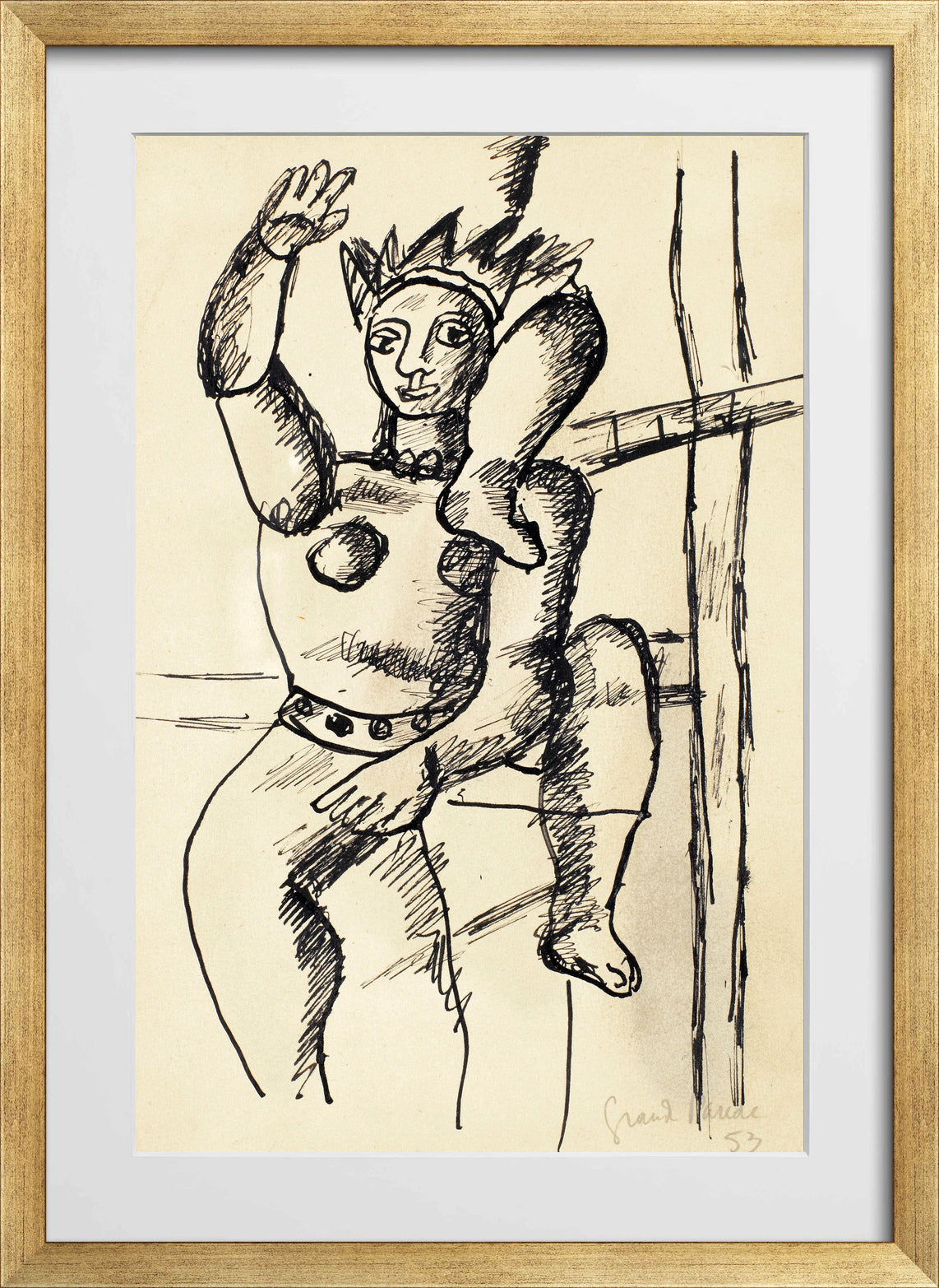 Fernand Léger, Acrobat — gold frame