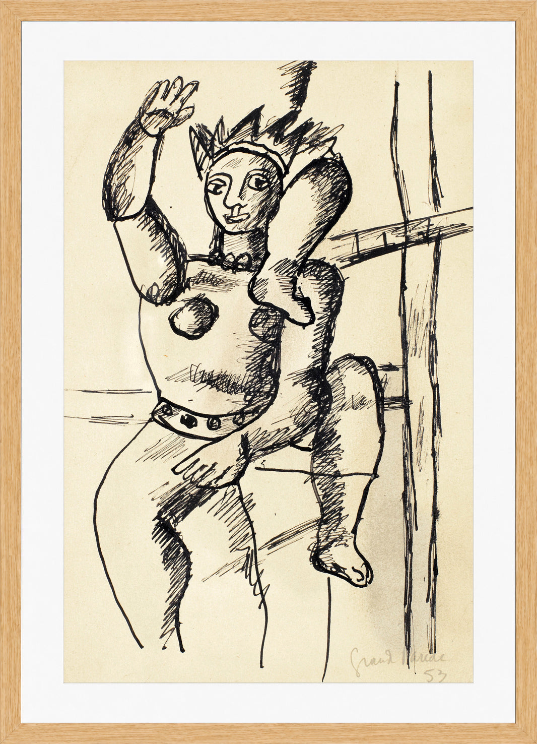 Fernand Léger, Acrobat — oak frame