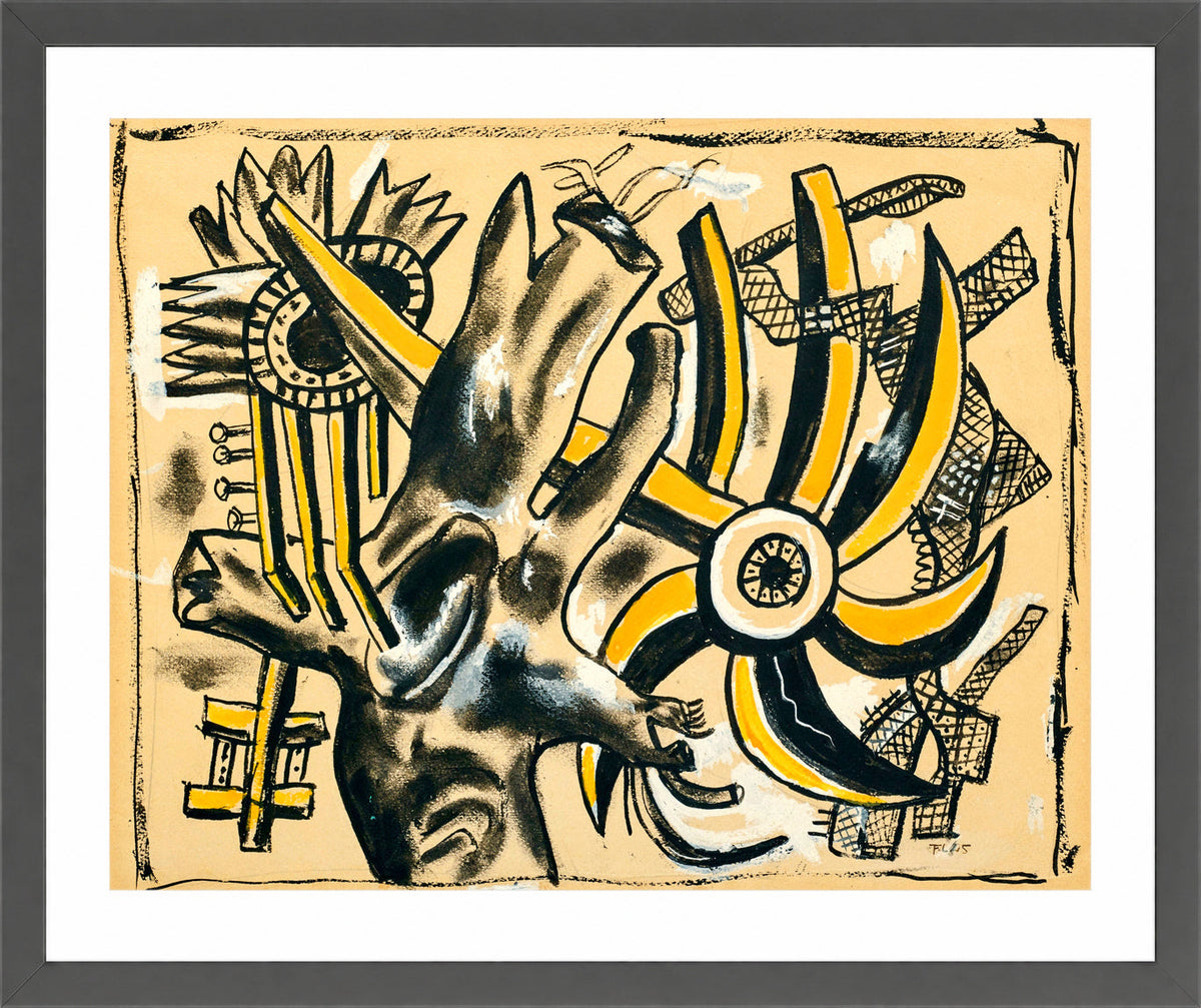 Fernand Léger, Arbre et fleur — dark grey frame