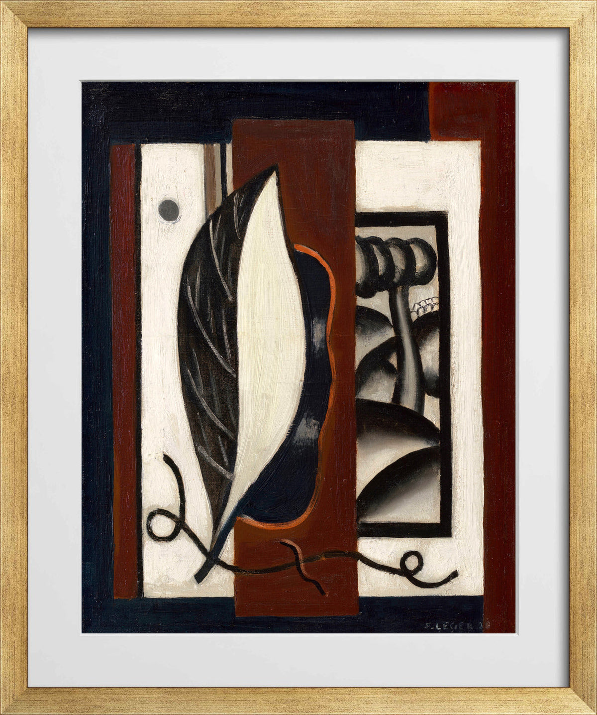 Fernand Léger, Composition à la feuille — gold frame