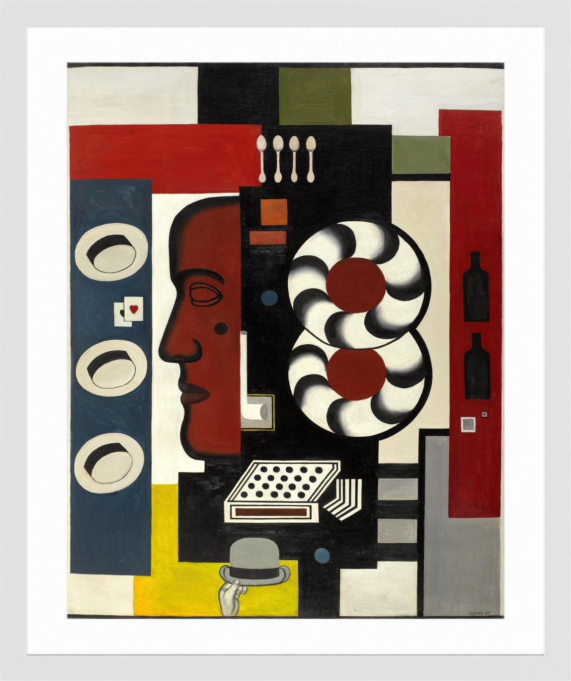 Fernand Léger, Composition à la main et aux chapeaux — white frame