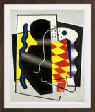 Fernand Léger, Composition au damier (Composition jaune et noir) — brown frame