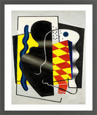 Fernand Léger, Composition au damier (Composition jaune et noir) — dark grey frame