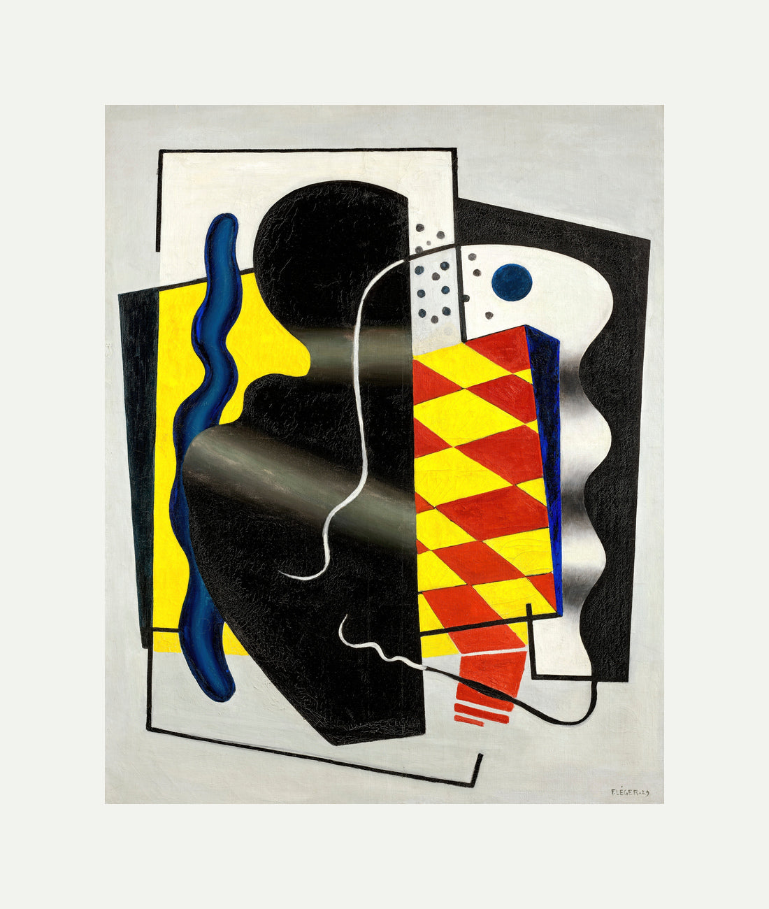Fernand Léger, Composition au damier (Composition jaune et noir) — rolled canvas