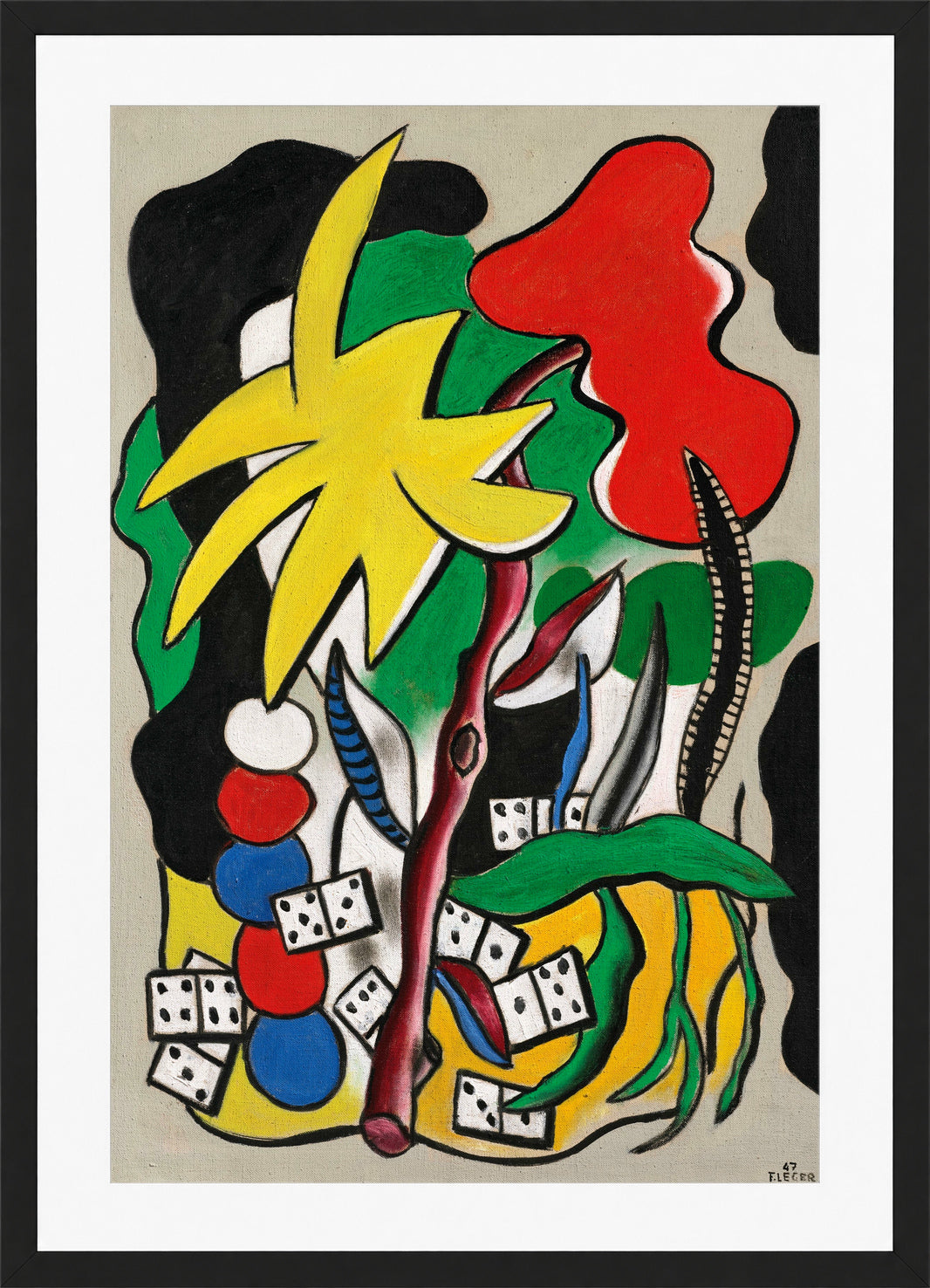 Fernand Léger, Composition aux dominos — black frame