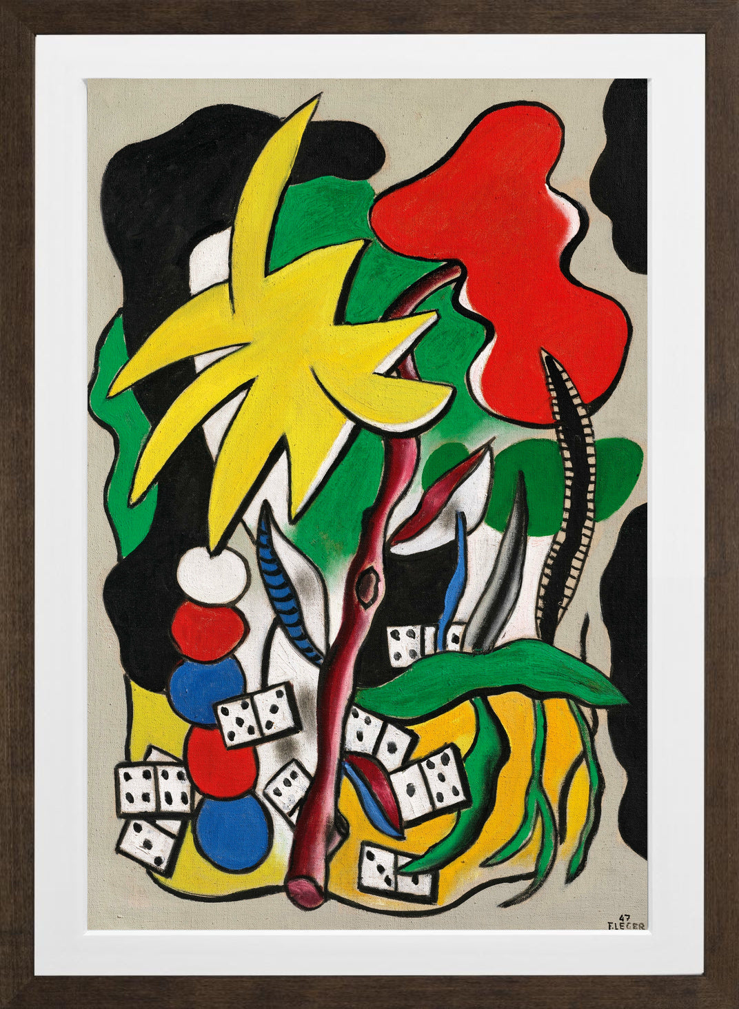Fernand Léger, Composition aux dominos — brown frame