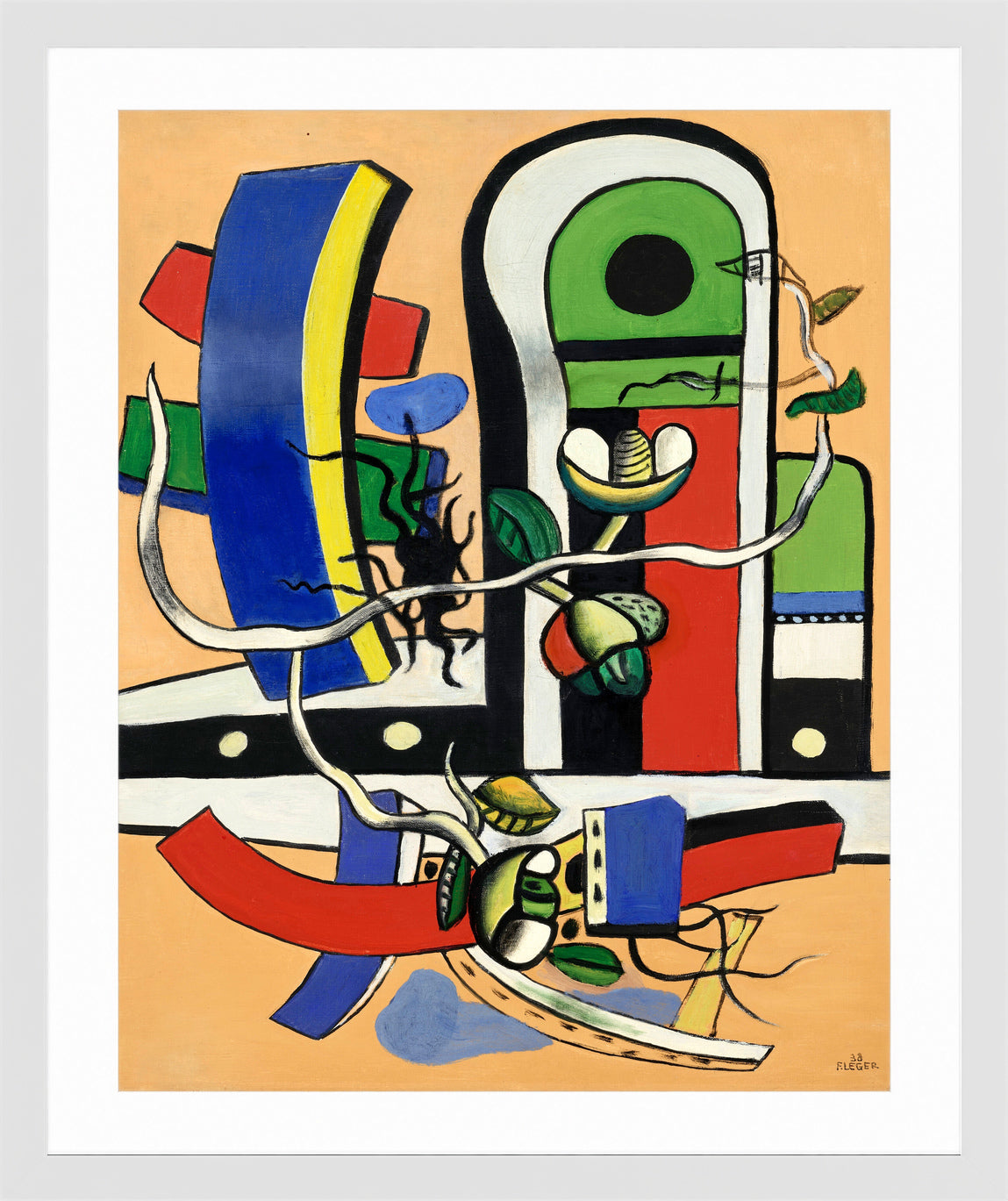 Fernand Léger, Composition aux trois fleurs — white frame