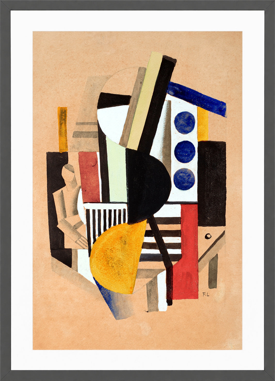 Fernand Léger, Composition mécanique — dark grey frame