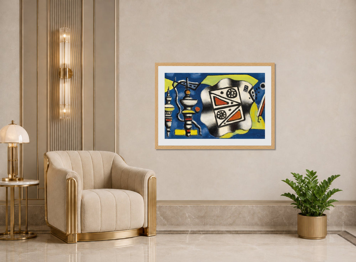 Fernand Léger, Composition sur fond bleu — art deco roomset