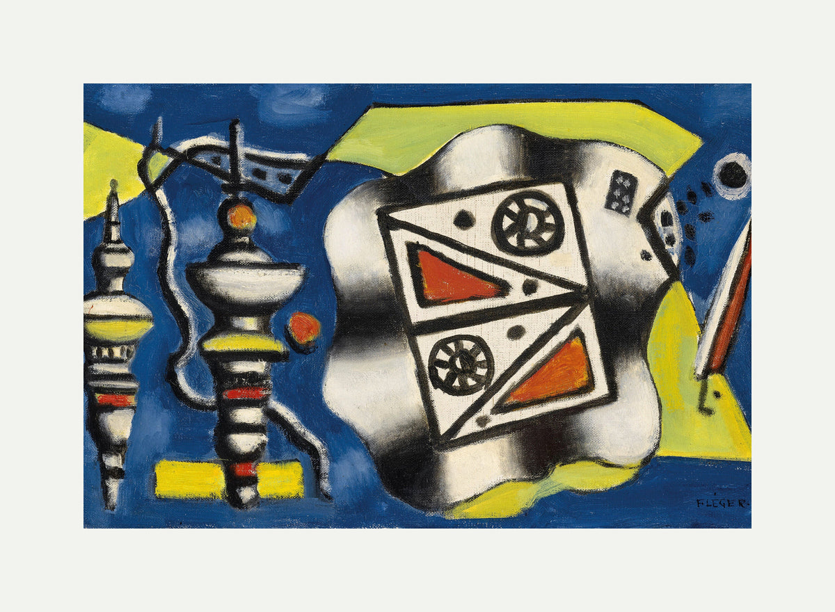 Fernand Léger, Composition sur fond bleu — rolled canvas