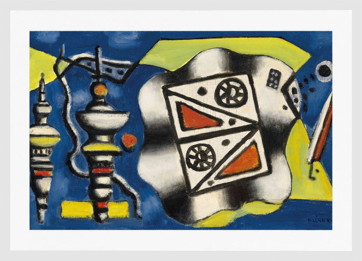 Fernand Léger, Composition sur fond bleu — white frame