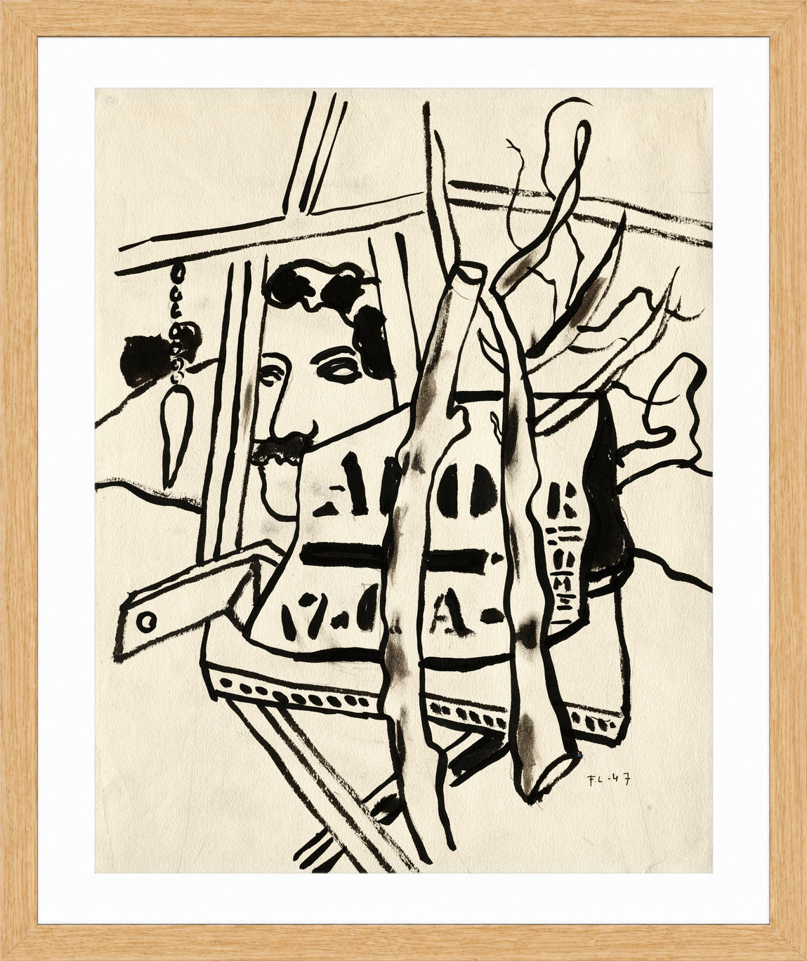 Fernand Léger, Dans le jardin — oak frame