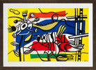 Fernand Léger, Deux oiseaux et une fleur — brown frame