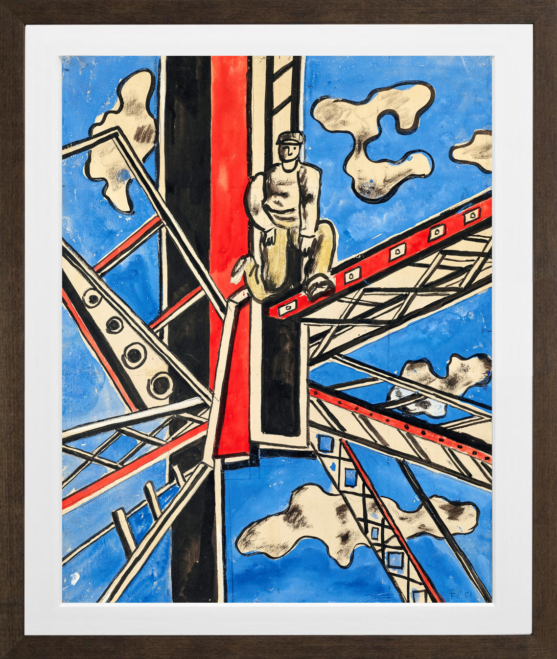 Fernand Léger, Étude pour ‘Les Constructeurs’ — brown frame