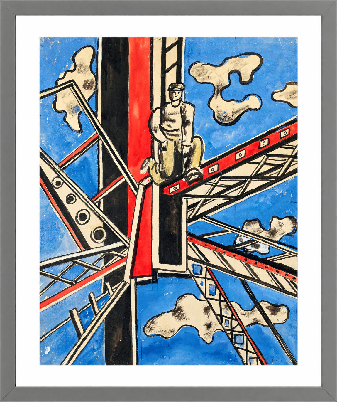 Fernand Léger, Étude pour ‘Les Constructeurs’ — light grey frame